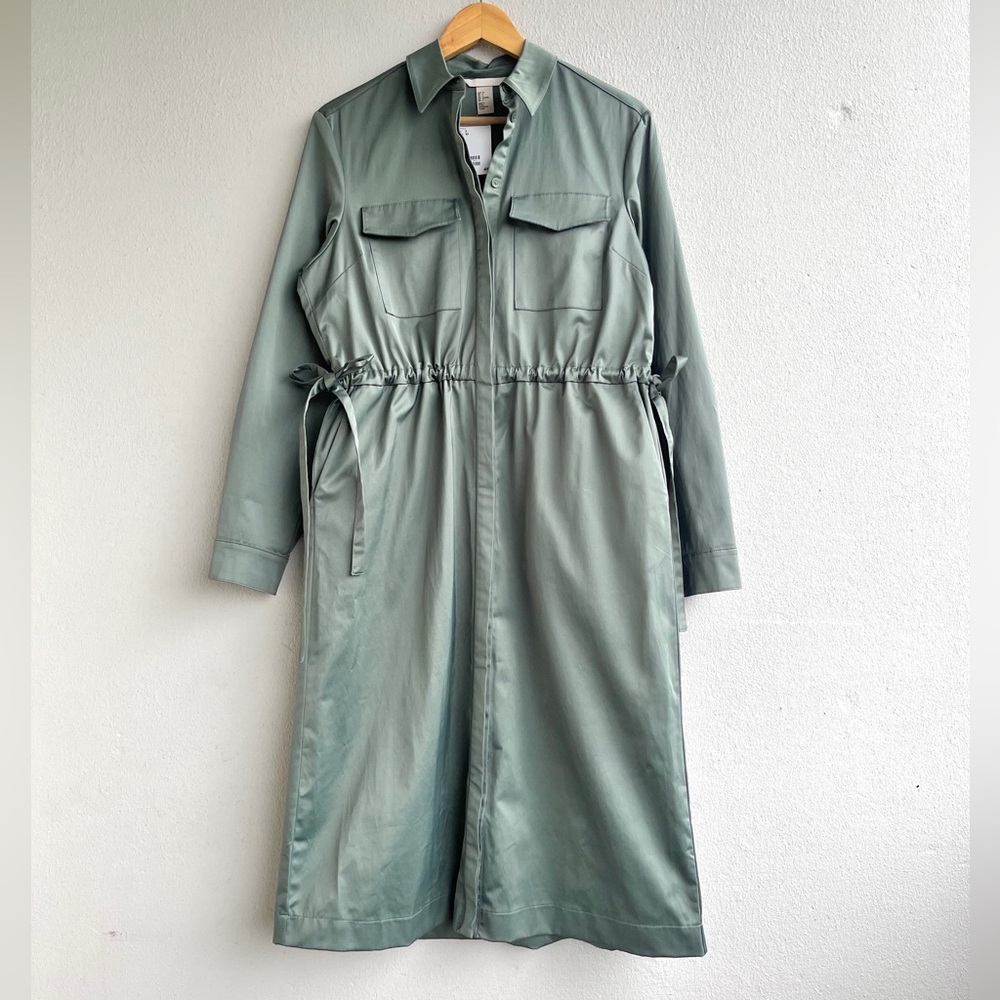 H&M | NWT Midi Collared Utility Dress